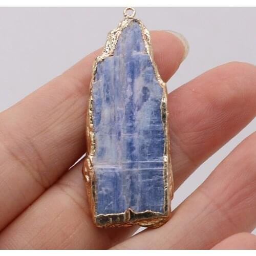 Natural Stone lapis lazuli Pendant Irregular Gilt Edge Charm for Jewelry Making DIY Necklace Earring Accessories 10x13-12x40mm