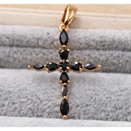 Bohemian Cross Pendant for Women White Gold Filled White Zirconia Green Necklace Pendant Fashion Wedding Jewelry accessories