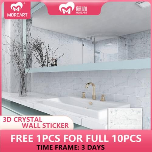 Self Adhesive Plastic Mosaic Bathroom Kitchen Backsplash Tiles Stick on Wall Decorative Peel Stick Subway Tile Wall Stickers