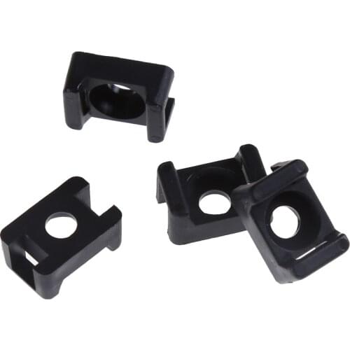 High Quality 100Pcs IMC Black and white 4.6mm Width Cable Tie Base Saddle Type Mount Wire Holder