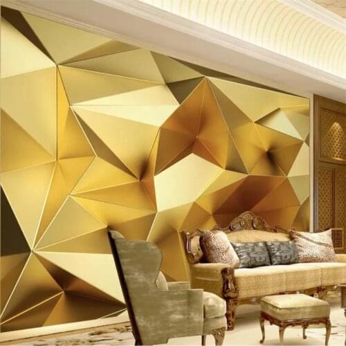 Beibehang Custom wallpaper 3d murals luxury golden geometric polygon 3d stereo European sofa background wall papers home decor