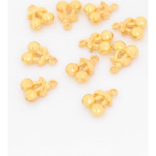 20pcs/lot 15x11x5mm Gold Color Plated Cute Cherry Charm Pendant DIY Handmade Jewelry Accessories