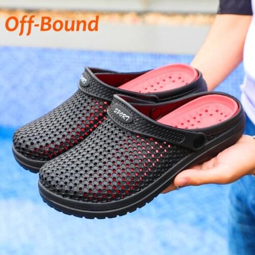 Off-Bound Summer Men Slippers Outdoor Clogs Garden Slippers Beach Sandals Mules Bathroom Loafers Casual Massage Home House Shoes