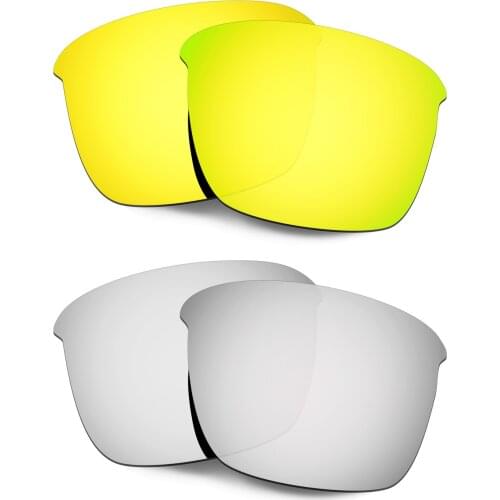 HKUCO Polarized Replacement Lenses For Thinlink Sunglasses Gold/Silver 2 Pairs