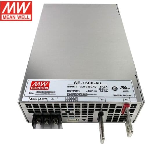 SE-1500-48 MEAN WELL 1500W 48V Switching Power Supply 220VAC to 48V DC 31.3A 1500W Meanwell Power Supply Unit Transformer SMPS