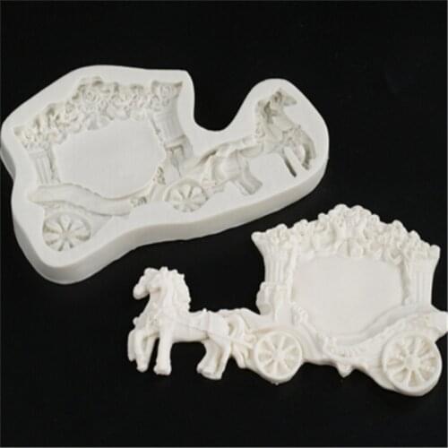 Carriage Silicone Mold Fondant Mould Cake Decorating Tool Chocolate Gumpaste Mold Sugarcraft Kitchen Accessories