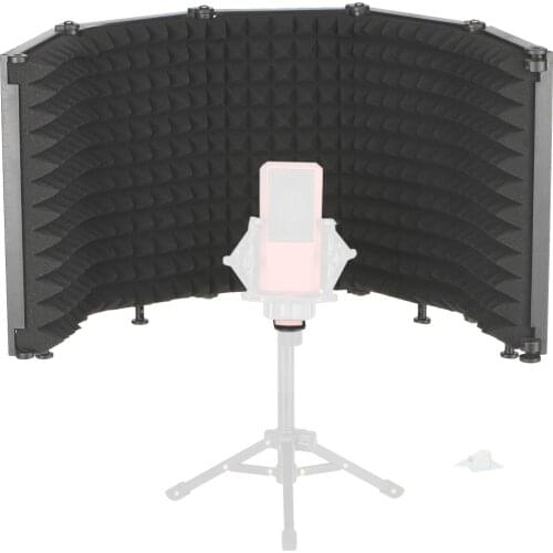 Foldable Microphone POP Filter Sponge Wind Screen Acoustic Isolation Shield Noise Reduction Board for Studio Recording