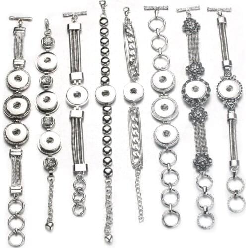 MIX Style Random Newest Boom Life Snap Button Bracelet&Bangles Vintage Charm Metal Bracelets 18mm Snap Button Jewelry 6933