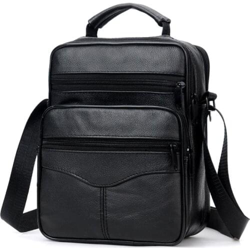 Men Bags Cowhide Messenger Bags Black Business Shoulder Bags For Men Genuine Leather Bags Luxury Brand Handbags