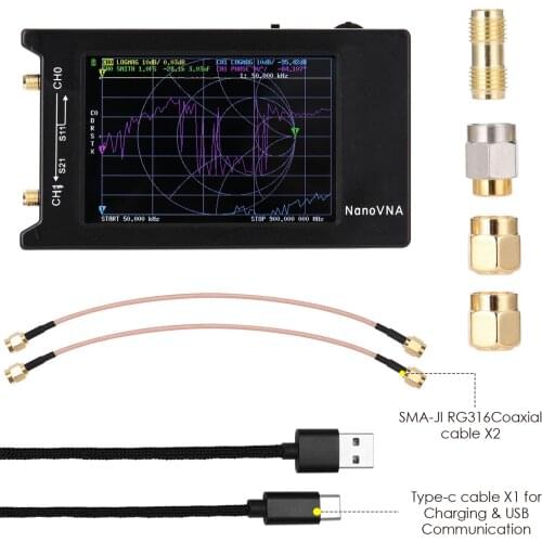 Upgraded 4 inch NanoVNA-H4 Vector Network Analyzer 10KHz-1.5GHz Antenna Network Analyzer Touch Screen MF HF VHF UHF UHF Analyzer