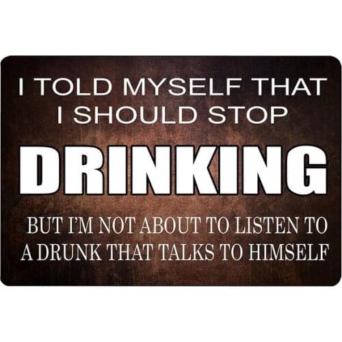 Funny Beer Alcohol Tin Sign, Metal Tin Sign ,Home Bar Kitchen Sign, I Should Stop Drinking Tin Sign