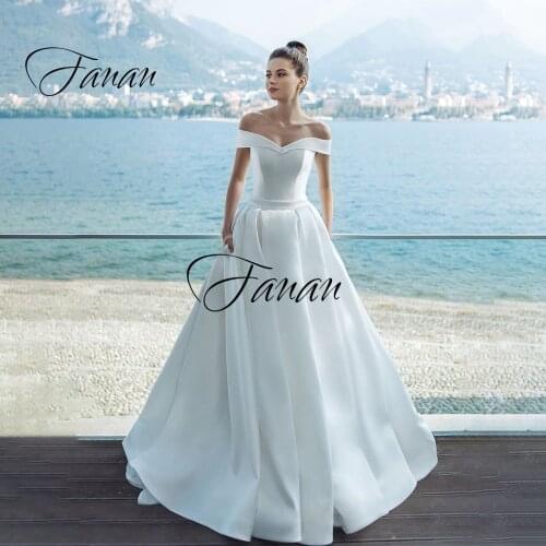 Sweetheart Off-the Shoulder A-Line Wedding Dresses Backless Simple Floor Length Bridal Gown Свадебное платье vestido de noiva