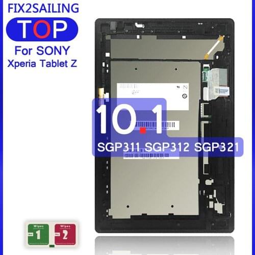 10.1 Lcd For Sony Xperia Tablet Z 10.1 SGP311 SGP312 SGP321 LCD Display Monitor Touch Screen Panel Digitizer Sensor Glass Frame