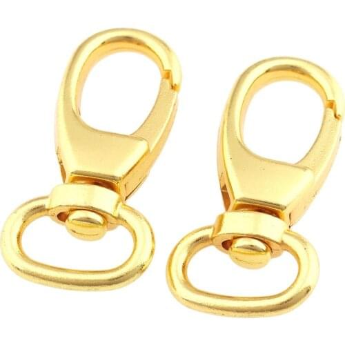 10pcs 13mm Gold Clip Snap Hook Swivel Trigger 1/2''Clasps Lobster Buckle KeyRing KeyHooks retaining ring DIY Craft Lobster Clasp