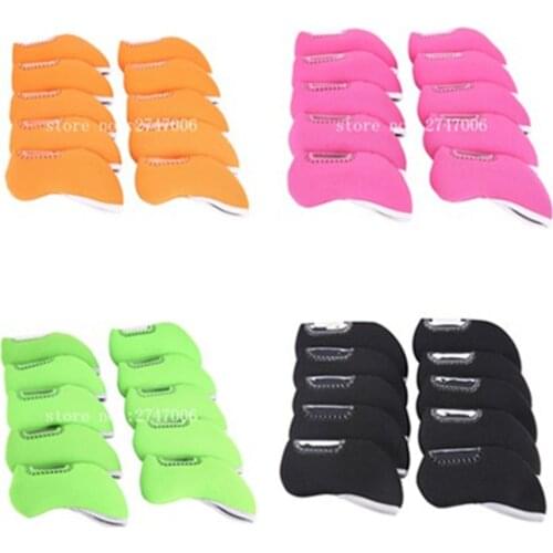 10 Pcs Neoprene Golf Club Iron Headcovers Protective Head Cover Protector Set Top Display Window Iron Covers