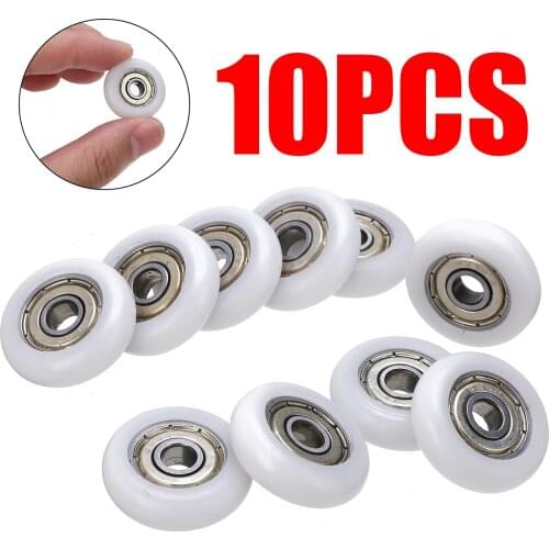 10Pcs Bath Cabinet Roller Wheel Shower Room Accessories Bearing Roller Wheel Diameter Plastic Door Replacement 23mm Diameter