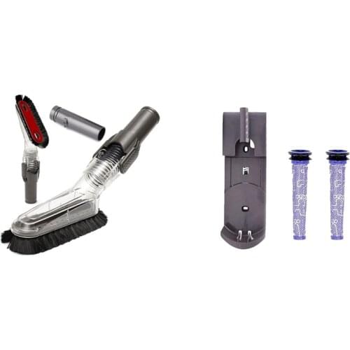 2 Set Vacuum Cleaner Accessories: 1 Set Anti-Static Brush Soft Dusting Brush & 1 Set Docking Station Accessory Holders