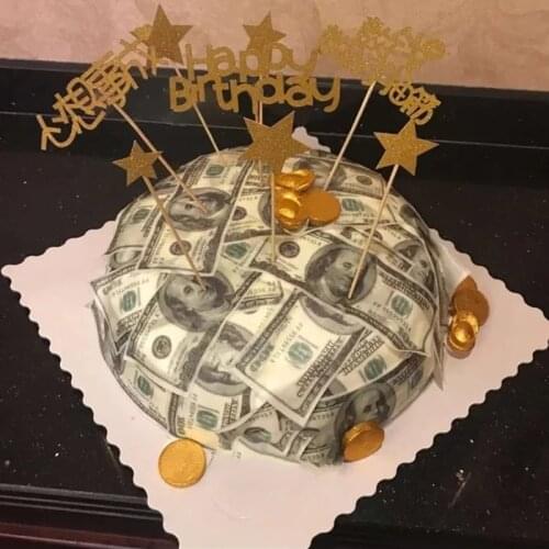 36pcs Customized Edible Money Wafer Paper for kids birthday Cake Decoration USD Dollar, GBP, Rupee, EUR Cakes decorating tools