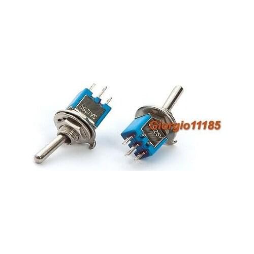 50 pcs Blue Mini SPDT Guitar Toggle Switch ON-ON DIY