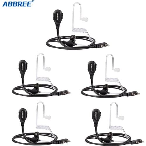 ABBREE Radio Mic Earpiece Headset 2 Pin Covert Acoustic Tube Earphone for Two Way Radio Baofeng UV-5R/888S/UV-82 /AR-F8/UV-S9