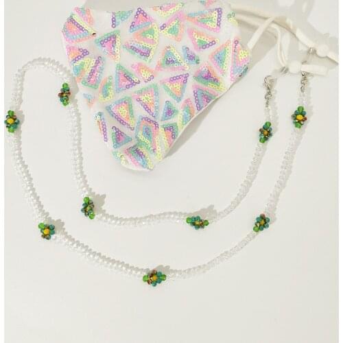 New Fashion Crystal Beads Flower Glasses Chain for Women Girls Bohemia Beaded Sunglasses Cord Neck Strap Masks Chain Eye Wear