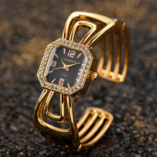 New Women Bangle Bracelet Watch Crystal Small Square Dial Bowknot Style Ladies Dress Watches Rose Gold Quartz Clock Reloj Mujer