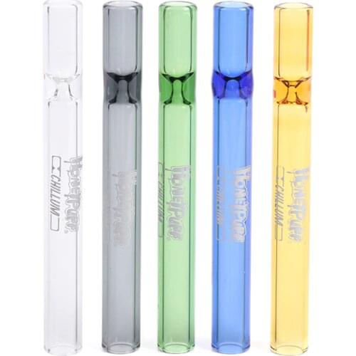 Glass Tobacco Pipe Glass Tube Cigarette Holder Cigarette Case Glass Smoking Set Accessories Color Random
