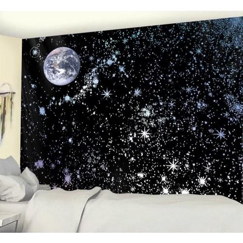 Black and white sun moon psychedelic scene witchcraft home art decorative tapestry Hippie Bohemian decorative Mandala yoga mat