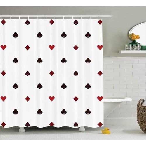 Casino Decorations Shower Curtain Gambling Club Lifestyle Fortune Luck Advertise Minimalistic Artwork Bath Curtain For Bathroom