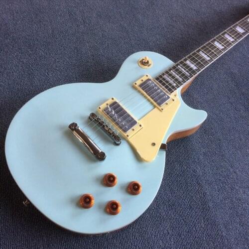 Rosewood fingerboard electric guitar, Blue silver top and transparent back, Solid mahogany body electric guitar, Free shipping