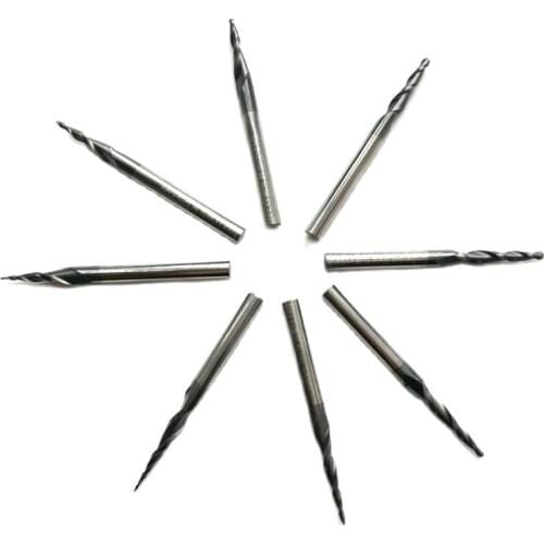1pc 4mm shank Tungsten solid carbide Tapered Ball Nose End Mills and cone cutter HRC55 with coating