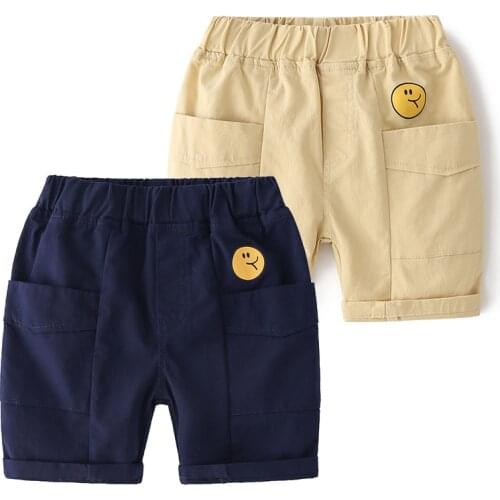 Quality Summer Boys Shorts Soft Cotton Fabric Knee Length Pant Elastic Waist Trousers Kids Clothes