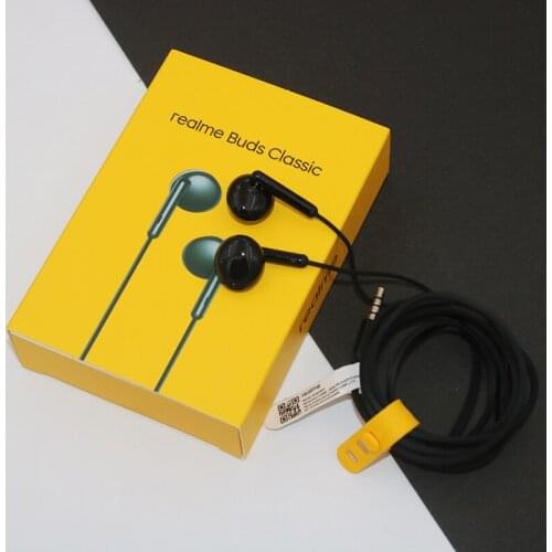 Realme Buds Classic Earphone In-line HD Microphone Built-in Music Call Control 14.2mm Audio Drive For Q3 Pro GT Neo Q3 Q2 V11