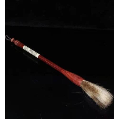 Collection Chinese old calligraphy painting mahogany inlaid ox bone large brush decoration ornaments/18