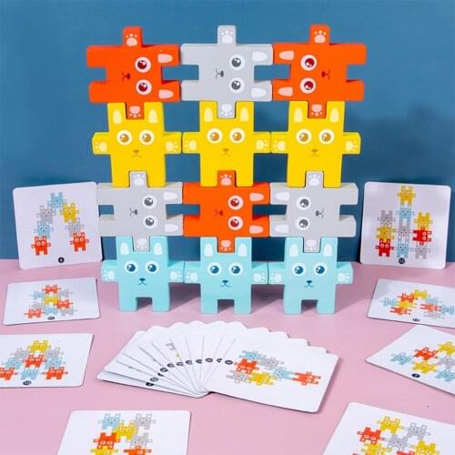 Bunny Building Block Education Stacking Playset Child Interactive Game Balance Playful Learning Fine Motor Skills for Children