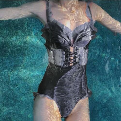 Costumes Girls Swimsuit May Female Beach Tankini Women Bathingsuits 2019 Womens Fused Push Up Swimsuits Solid Sexy Ladies Leaf