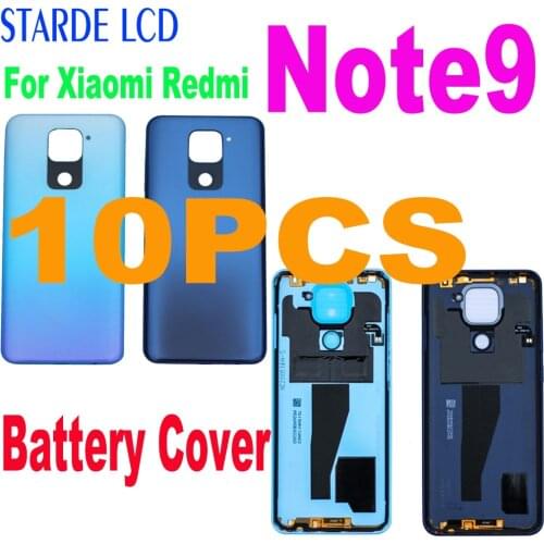 10PCS Battery Cover For Xiaomi Redmi Note 9 Note9 Back Battery Door Rear Housing Cover replacement With Power Volume Side Button