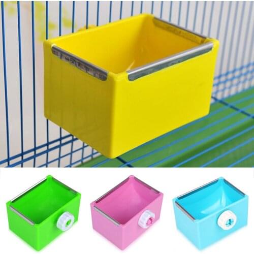 Four Colors Guinea Pig Cats And Rabbits Pet Supplies Solid Color Square Hanging Feeding Box Small Pets Can Be Fixed Bowl
