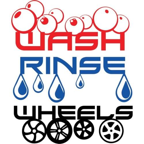 Fashion Car Detailing Wash Rinse & Wheels Vinyl Bucket Stickers Valeting Cleaning Decals Stickers Sunscreen Waterproof