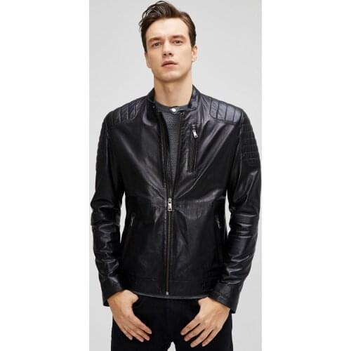Black Mens Genuine Leather Jacket