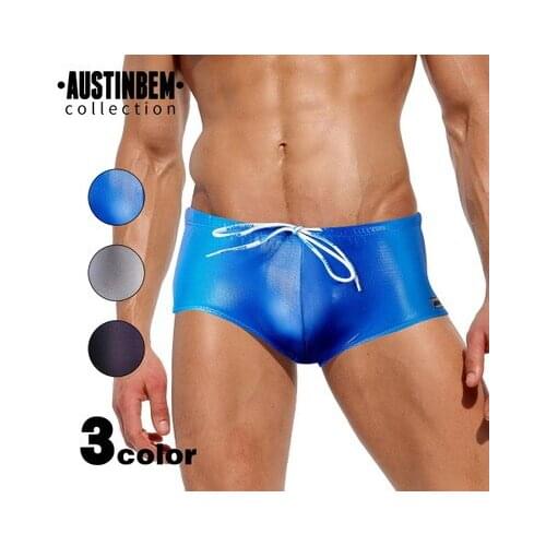 Men Sexy Swimming Trunks Surfing Short Quick Dry Swim Trunks Low Waist Swimsuit Swimwear Summer Beach Short Silver Briefs