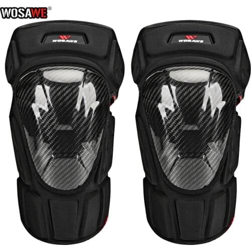 WOSAWE Motocross Kneepads Motorcycle Knee Protection Moto Racing Motor Kneepads MTB Protective Knee Guard Gear Carbon Fiber