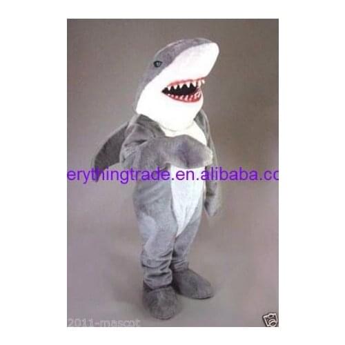 New Adult Cute Grey Shark Mascot Costume Christmas Fancy Dress Halloween Mascot Costume Free Ship
