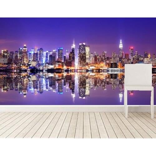 New York City Night Manhattan Cities wallpapers mural,ktv bar wallpaper,living room sofa TV wall bedroom papel de parede