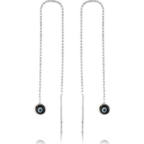 Original 925 Sterling Silver Chained Black Evil eye Earring , Quality products , Flashy Designs, kinds of Hundreds of earrings