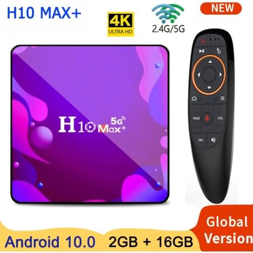 H10 Max plus Smart TV Box Android 10 Set Top Box H313 Quad Core 2GB 16GB ROM 2.4G/5G WIFI 1080P 4K Smart Media Player PK X96Q