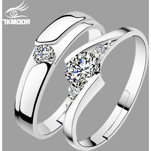 Fine Silver Rings Jewelry European Lovers Party Birthday Wedding Gift LOVE YOU FOREVER AAA Zircon 925 Sterling Silver Ring Heart