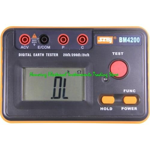 SZBJ BM4200 Earth resistance tester,ground bond tester Auto Range 600V,200Ω/2kΩ
