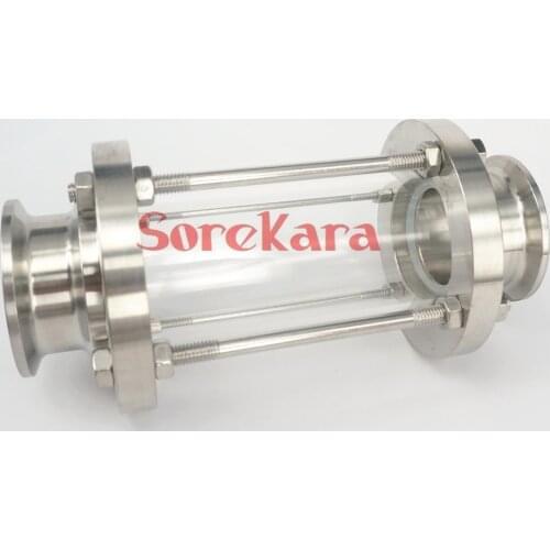 Fit 19mm 3/4" Pipe OD x 1.5" Tri Clamp Diopter SUS 304 Stainless Steel Sanitary Flow Sight Glass For Homebrew Beer