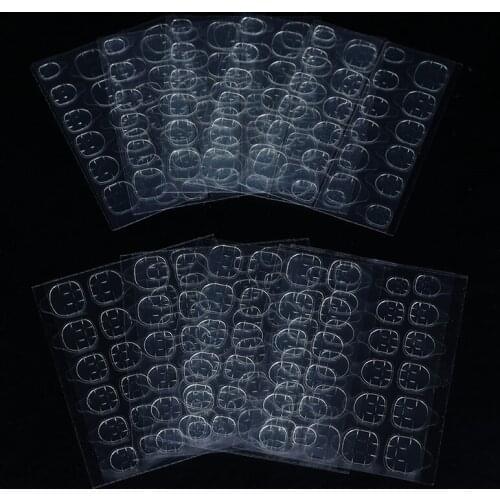 10 Sheets=240pcs Fake Nails Tips Double Sided False Nail Art Adhesive Tape Glue Sticker DIY Profissional Fake Press on Nails